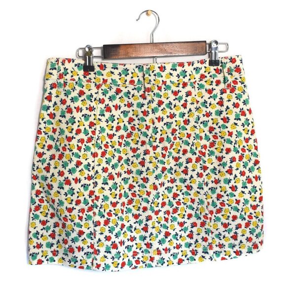 J.Crew Mercantile Floral Button Front Mini Skirt Size 4 - Picture 7 of 12